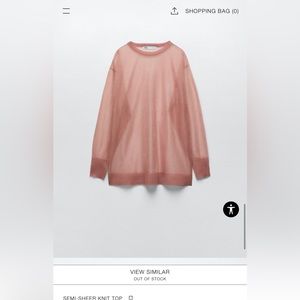 Zara Semi-Sheer Knit Top, M